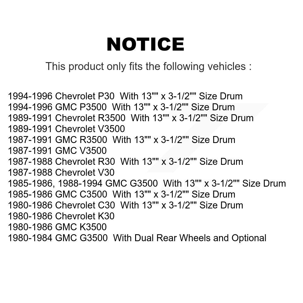 [Avant + Arrière] Kit de plaquette (semi-métallique) de frein pour Chevrolet GMC C30 K30 G3500 R3500 R30 V3500 K3500 C3500 V30 P30 P3500 KSN-100041