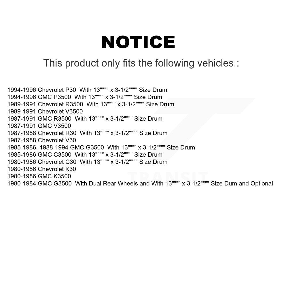 [Avant + Arrière] Kit de plaquette (semi-métallique) de frein pour Chevrolet GMC C30 K30 G3500 R3500 R30 V3500 K3500 C3500 V30 P30 P3500 KSN-100041