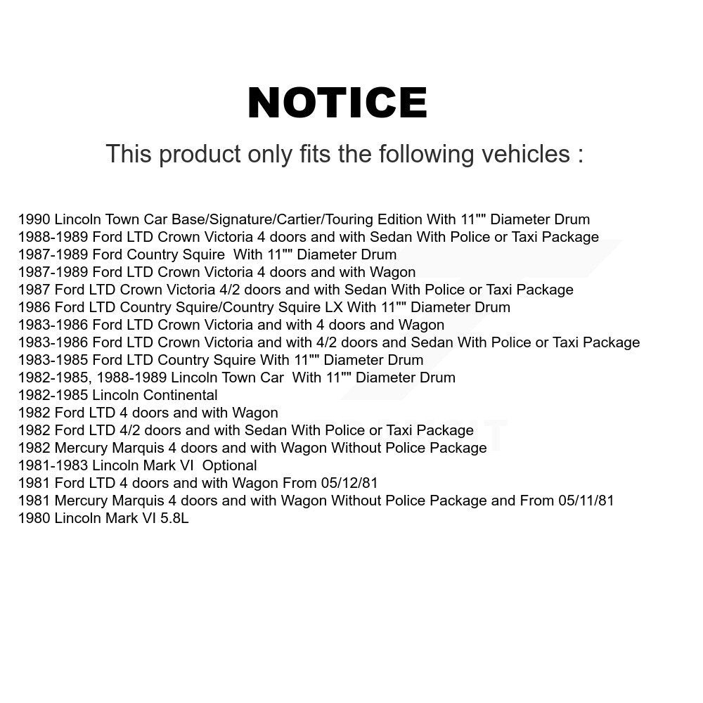 [Avant + Arrière] Kit de plaquette (semi-métallique) de frein pour Ford LTD Lincoln Town Car Crown Victoria Mark VI Continental Country Squire Mercury Marquis KSN-100052