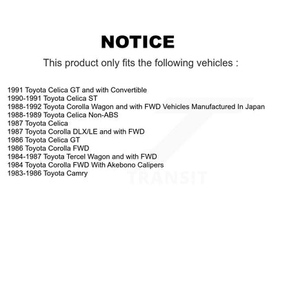 [Avant + Arrière] Kit de plaquette (semi-métallique) de frein pour Toyota Corolla Celica Camry Tercel KSN-100054