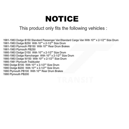 [Avant + Arrière] Kit de plaquette (semi-métallique) de frein pour Dodge D150 W150 B250 Ramcharger B150 B200 B100 Plymouth Trailduster PB250 PB150 PB200 PB100 KSN-100060