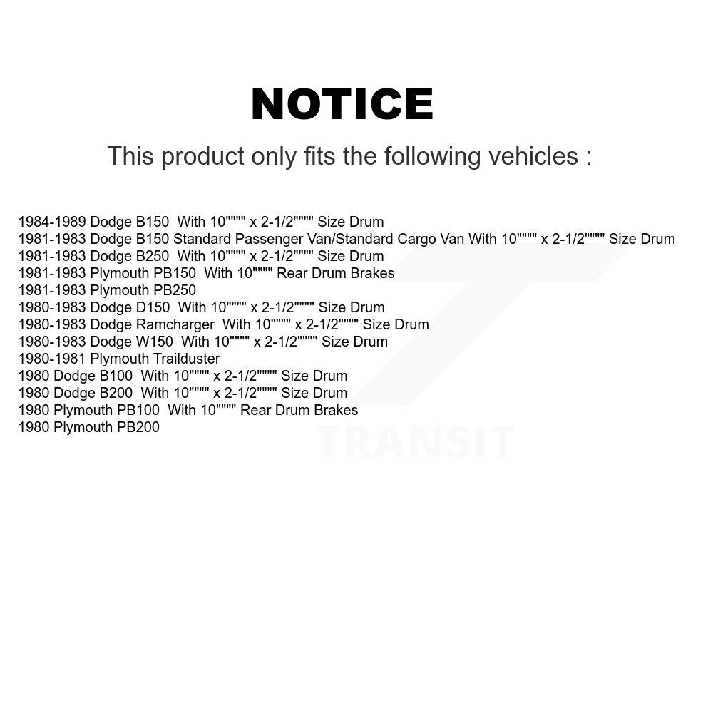 [Avant + Arrière] Kit de plaquette (semi-métallique) de frein pour Dodge D150 W150 B250 Ramcharger B150 B200 B100 Plymouth Trailduster PB250 PB150 PB200 PB100 KSN-100060