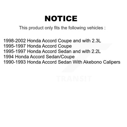[Avant + Arrière] Kit de plaquette (semi-métallique) de frein pour Honda Accord KSN-100089