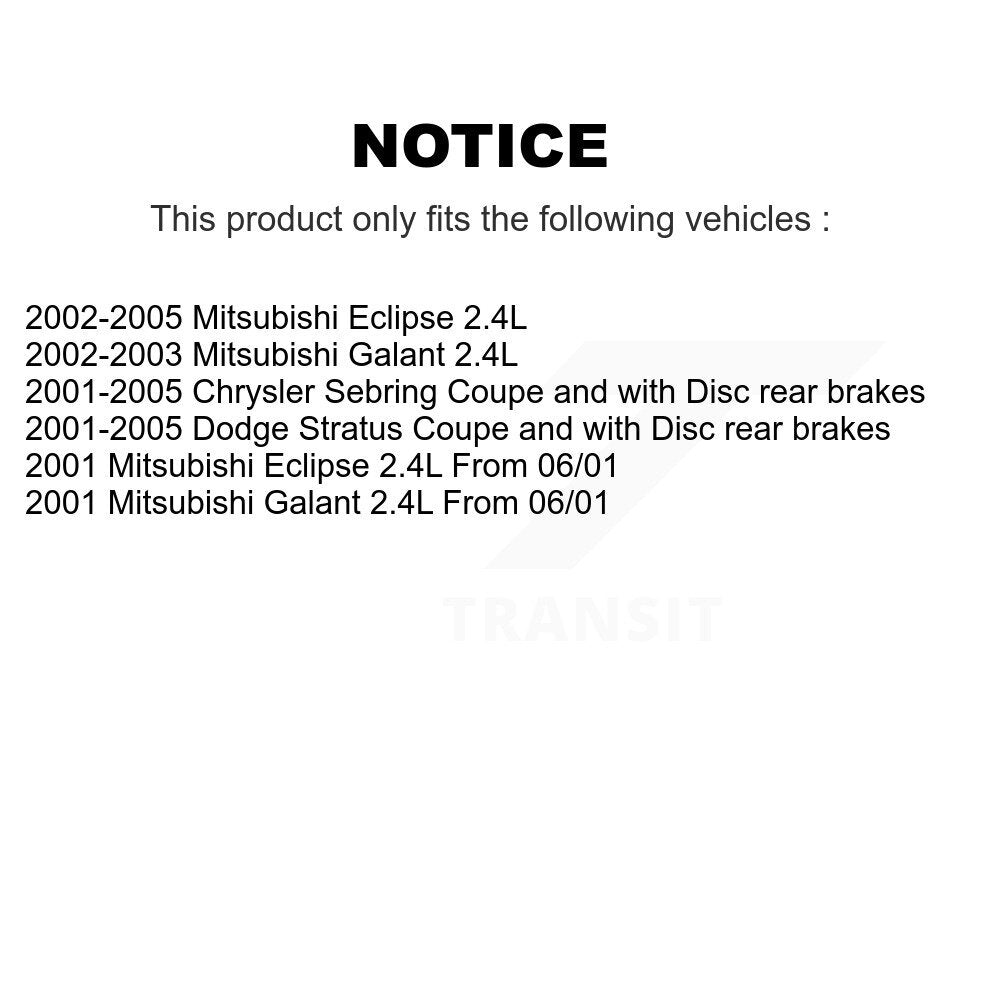 [Avant + Arrière] Kit de plaquette (semi-métallique) de frein pour Chrysler Sebring Mitsubishi Dodge Stratus Eclipse Galant KSN-100231
