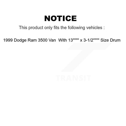 [Avant + Arrière] Kit de plaquette (semi-métallique) de frein pour 1999 Dodge Ram 3500 Van avec 13" x 3-1 2" taille KSN-100286