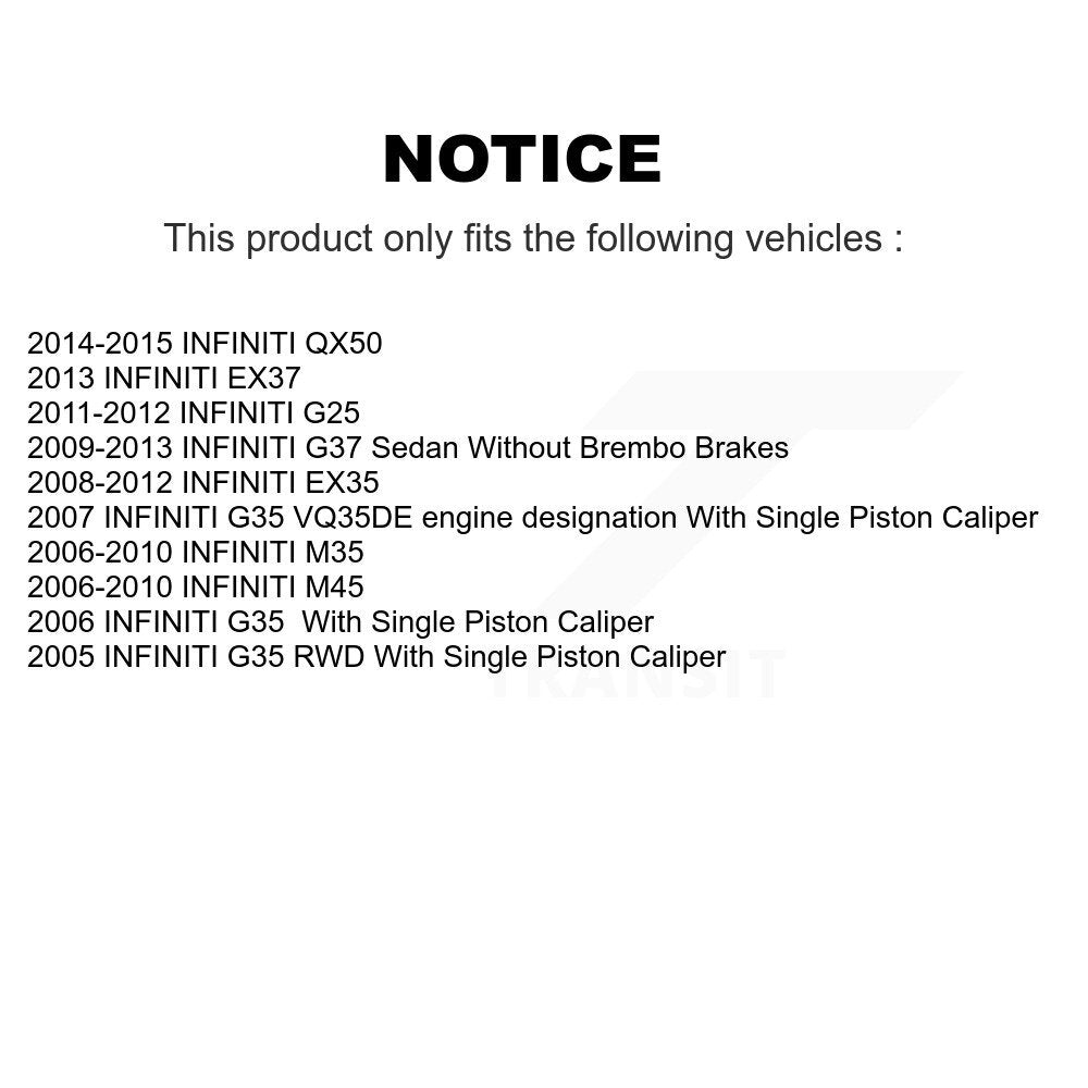 [Avant + Arrière] Kit de plaquette (semi-métallique) de frein pour INFINITI G37 G35 M35 Nissan 350Z EX35 G25 370Z FX35 M45 QX50 EX37 FX45 KSN-100558