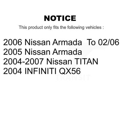 [Avant + Arrière] Kit de plaquette (semi-métallique) de frein pour Nissan Titan Armada Infiniti QX56 INFINITI TITAN KSN-100572