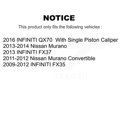 [Avant + Arrière] Kit de plaquette (semi-métallique) de frein pour Nissan Murano INFINITI FX35 M37 QX70 FX37 Q70 Q70L M56 M35h KSN-100577