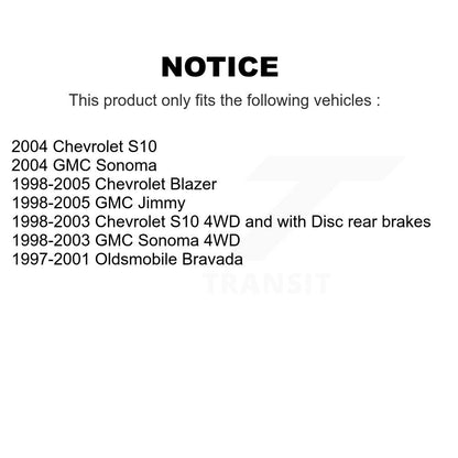 [Avant + Arrière] Kit de plaquette (semi-métallique) de frein pour Chevrolet S10 Blazer GMC Sonoma Jimmy Oldsmobile Bravada KSN-100595