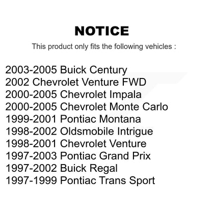 [Avant + Arrière] Kit de plaquette (semi-métallique) de frein pour Chevrolet Impala Buick Pontiac Grand Prix Monte Carlo Century Regal Venture Oldsmobile Intrigue Montana Trans Sport KSN-100600