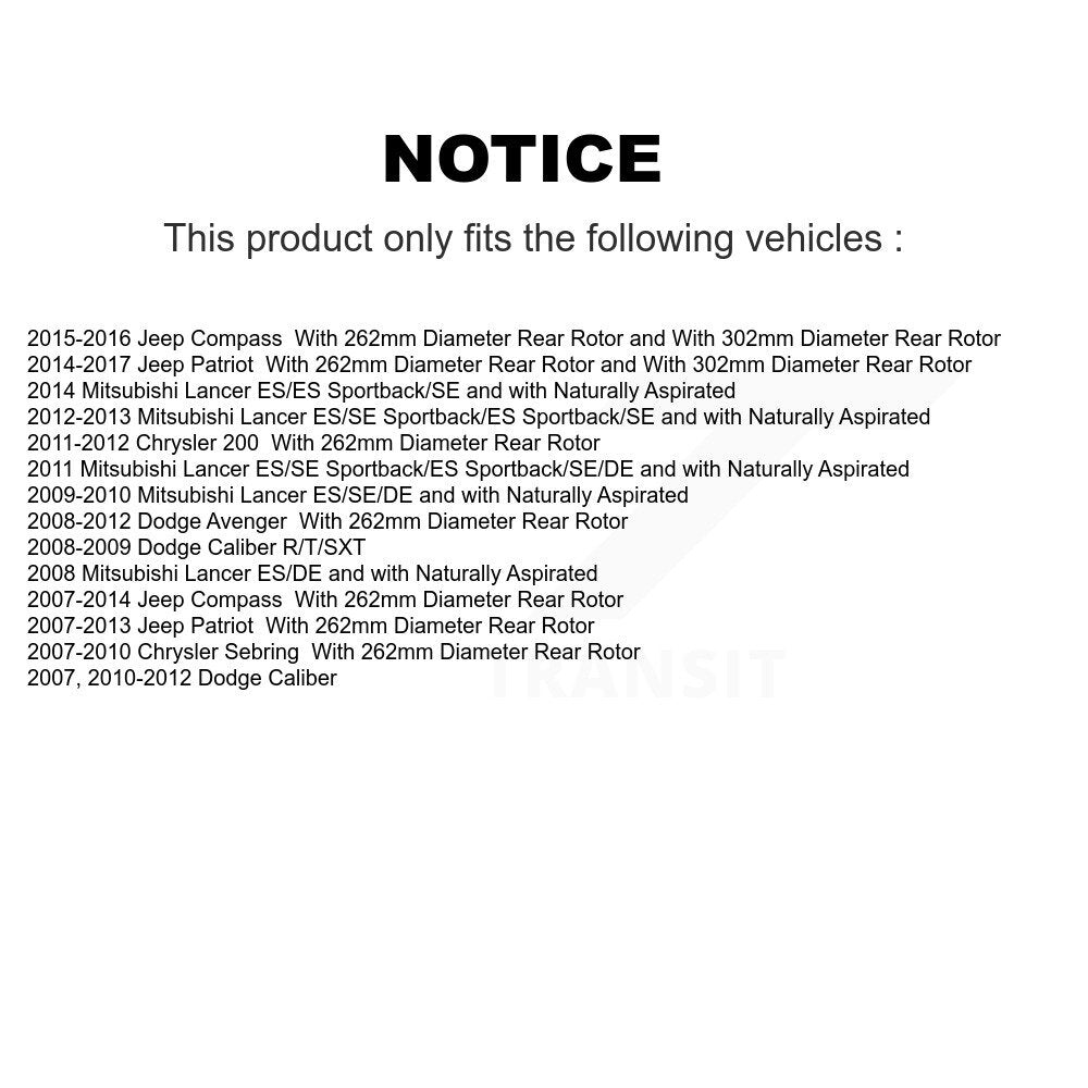 [Avant + Arrière] Kit de plaquette (semi-métallique) de frein pour Jeep Dodge Chrysler Caliber Compass Patriot Sebring 200 Mitsubishi Lancer Avenger KSN-100681