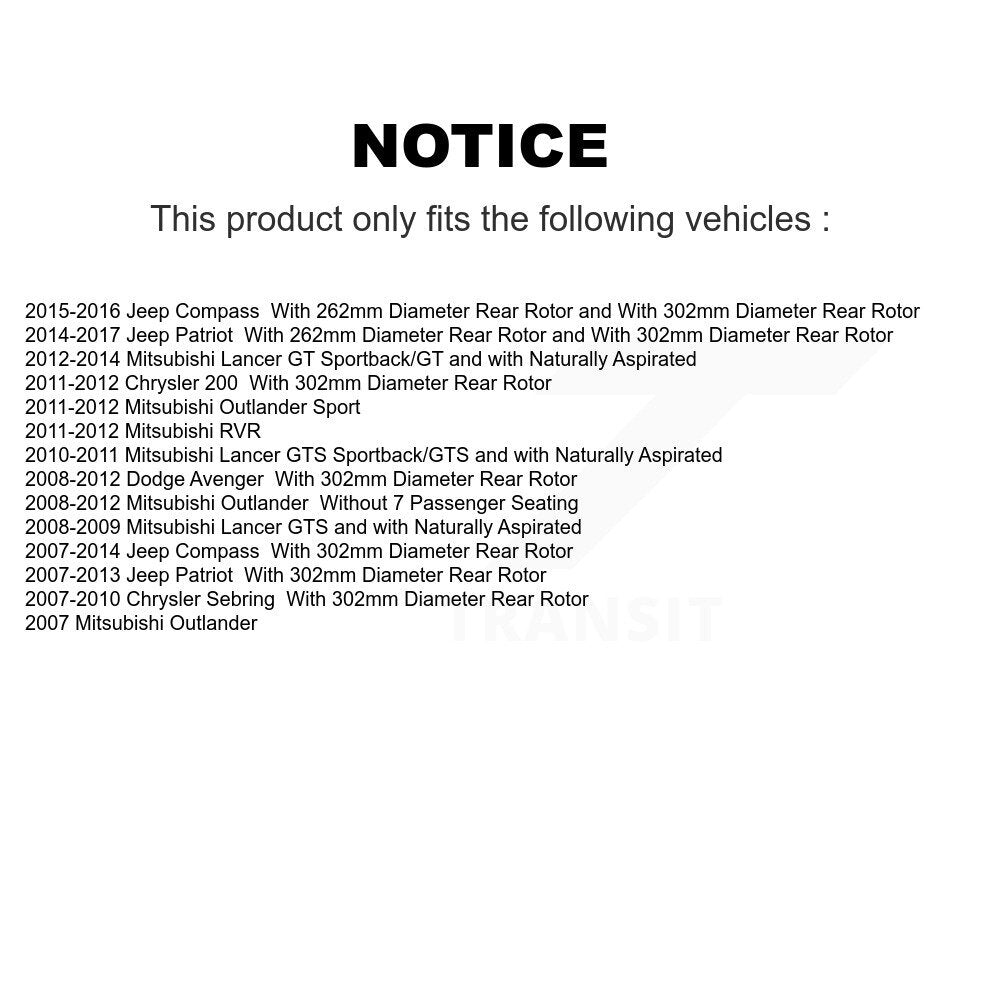 [Avant + Arrière] Kit de plaquette (semi-métallique) de frein pour Jeep Chrysler Compass Patriot Mitsubishi Sebring 200 Dodge Avenger Lancer Outlander Sport RVR KSN-100682