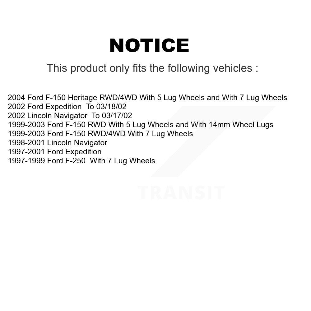 [Avant + Arrière] Kit de plaquette (semi-métallique) de frein pour Ford F-150 Expedition Heritage Lincoln Navigator F-250 KSN-100688
