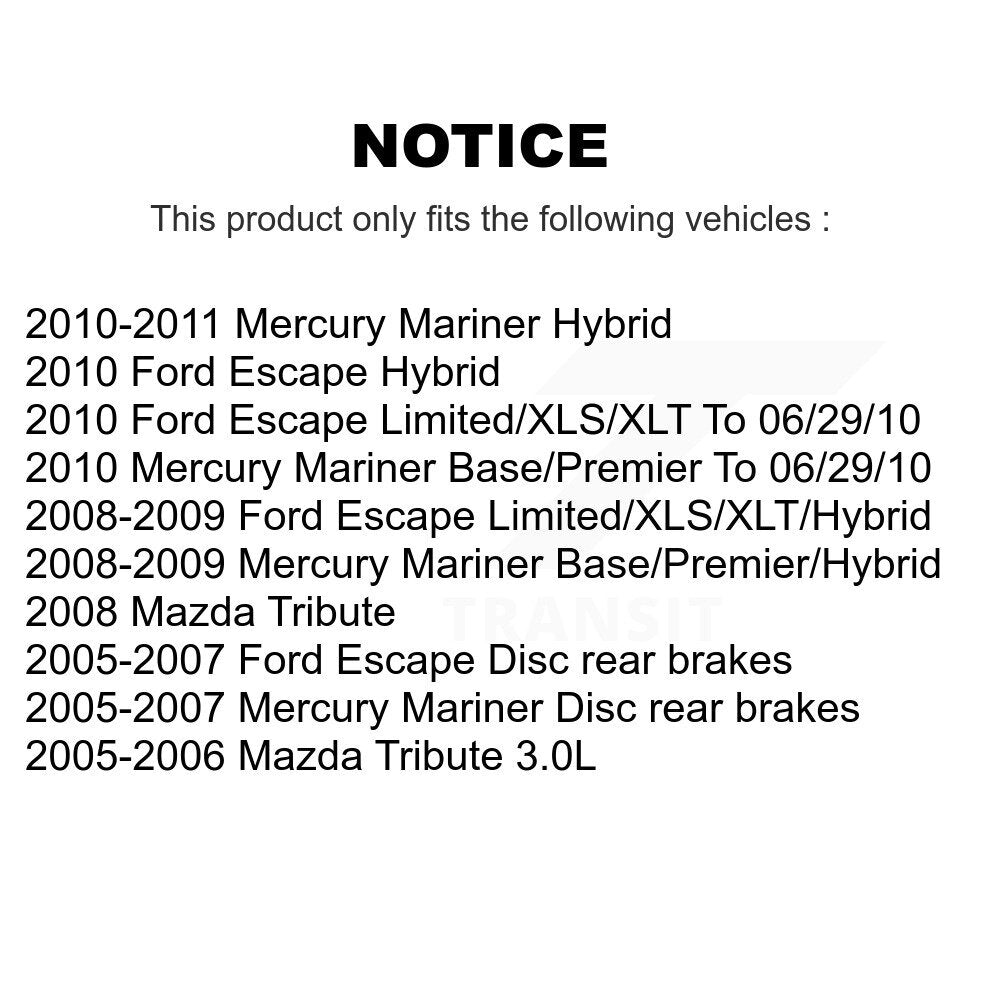 [Avant + Arrière] Kit de plaquette (semi-métallique) de frein pour Ford Escape Mercury Mariner Mazda Tribute KSN-100698
