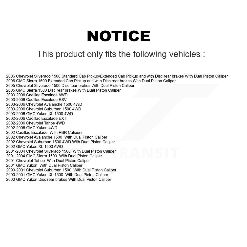 [Avant + Arrière] Kit de plaquette (semi-métallique) de frein pour Chevrolet Silverado 1500 GMC Tahoe Sierra Suburban Yukon Avalanche XL Cadillac Escalade ESV EXT KSN-100711