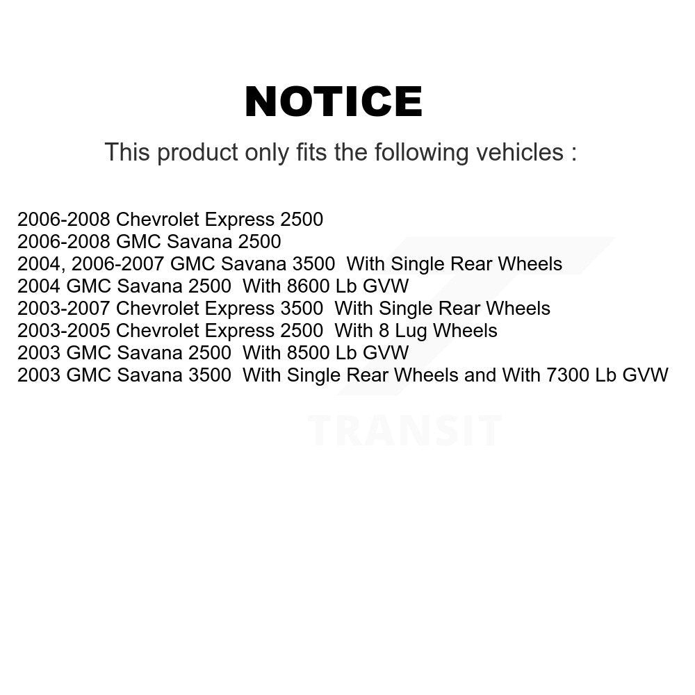 [Avant + Arrière] Kit de plaquette (semi-métallique) de frein pour Chevrolet Express 3500 2500 GMC Savana KSN-100771