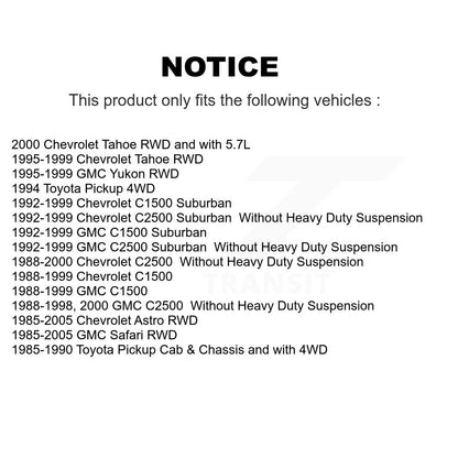 [Avant] Kit d'amortisseur de suspension pour Chevrolet C1500 GMC Tahoe C2500 Suburban Yukon KSS-100001