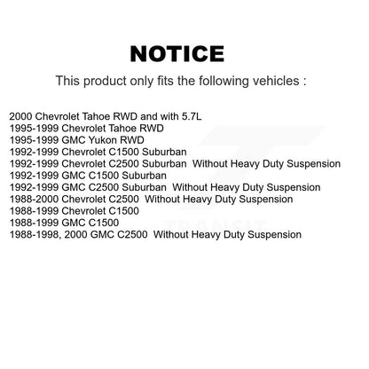 [Avant] Kit d'amortisseur de suspension pour Chevrolet C1500 GMC Tahoe C2500 Suburban Yukon KSS-100002