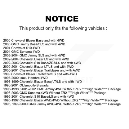 [Avant] Kit d'amortisseur de suspension pour Chevrolet S10 Blazer GMC Sonoma Jimmy Oldsmobile Bravada Isuzu Hombre KSS-100008