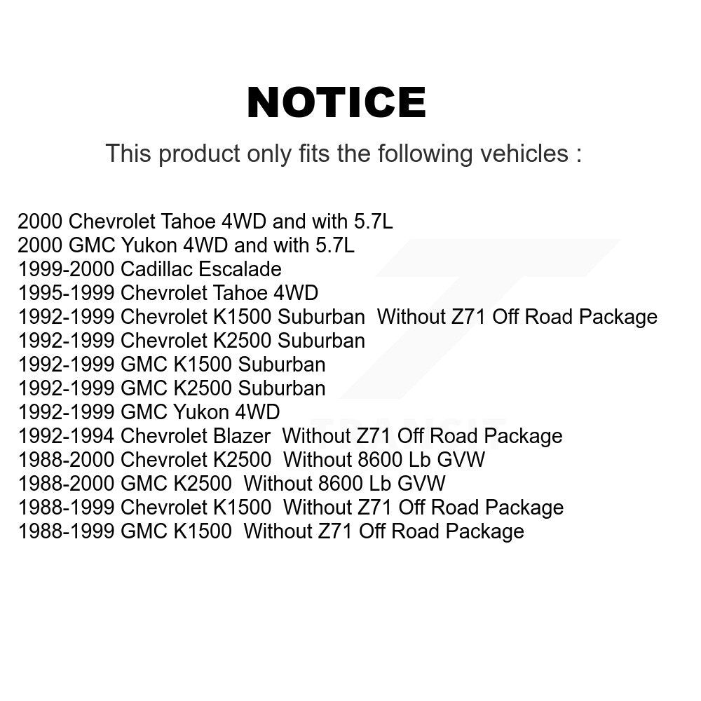 [Avant] Kit d'amortisseur de suspension pour Chevrolet K1500 GMC Tahoe K2500 Suburban Yukon Cadillac Escalade Blazer KSS-100016