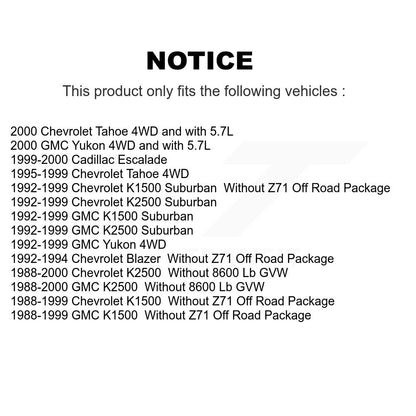 [Avant] Kit d'amortisseur de suspension pour Chevrolet K1500 GMC Tahoe K2500 Suburban Yukon Cadillac Escalade Blazer KSS-100016