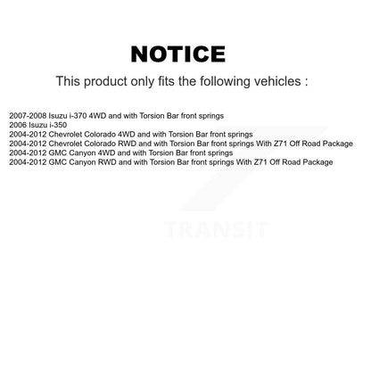 [Avant] Kit d'amortisseur de suspension pour Chevrolet Colorado GMC Canyon Isuzu i-370 i-350 KSS-100037