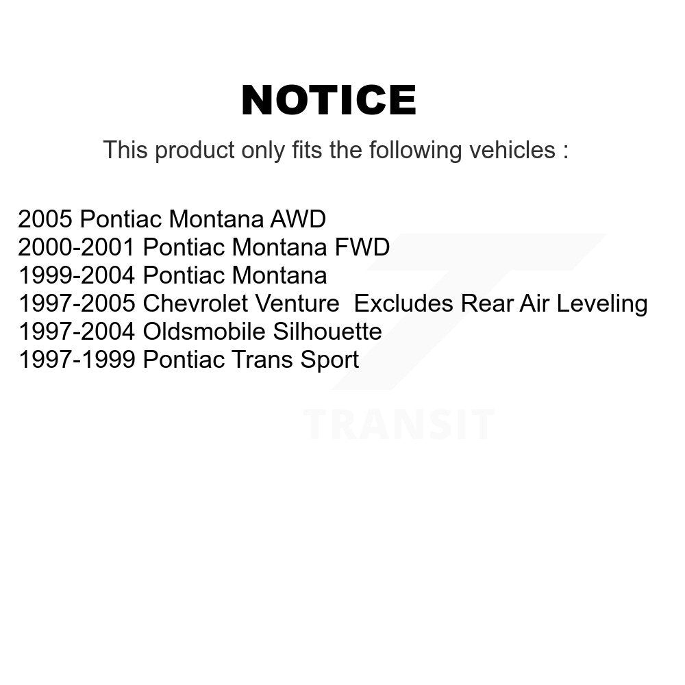 [Avant] Kit d'ensemble de jambe de suspension avec ressort hélicoïdal pour Chevrolet Venture Pontiac Montana Oldsmobile Silhouette Trans Sport KSS-100506
