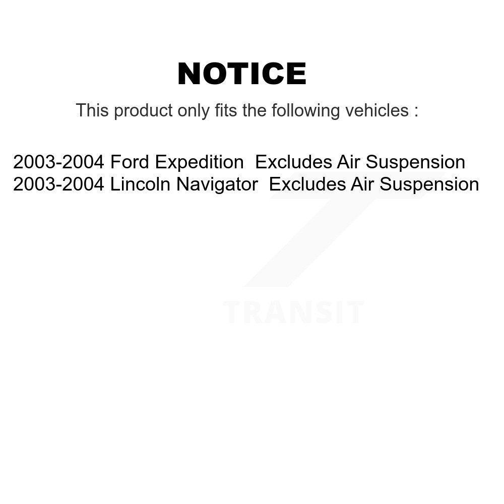 [Avant] Kit d'ensemble de jambe de suspension avec ressort hélicoïdal pour 2003-2004 Ford Expedition Lincoln Navigator Excludes Air Suspension KSS-100518