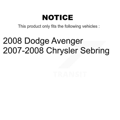[Avant] Kit d'ensemble de jambe de suspension avec ressort hélicoïdal pour Chrysler Sebring Dodge Avenger KSS-100752