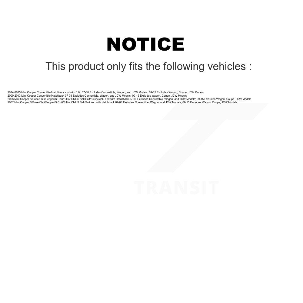 [Avant] Kit d'ensemble de jambe de suspension avec ressort hélicoïdal pour Mini Cooper 07-08 Excludes Convertible Wagon JCW Models; 09-15 Coupe Models KSS-100799