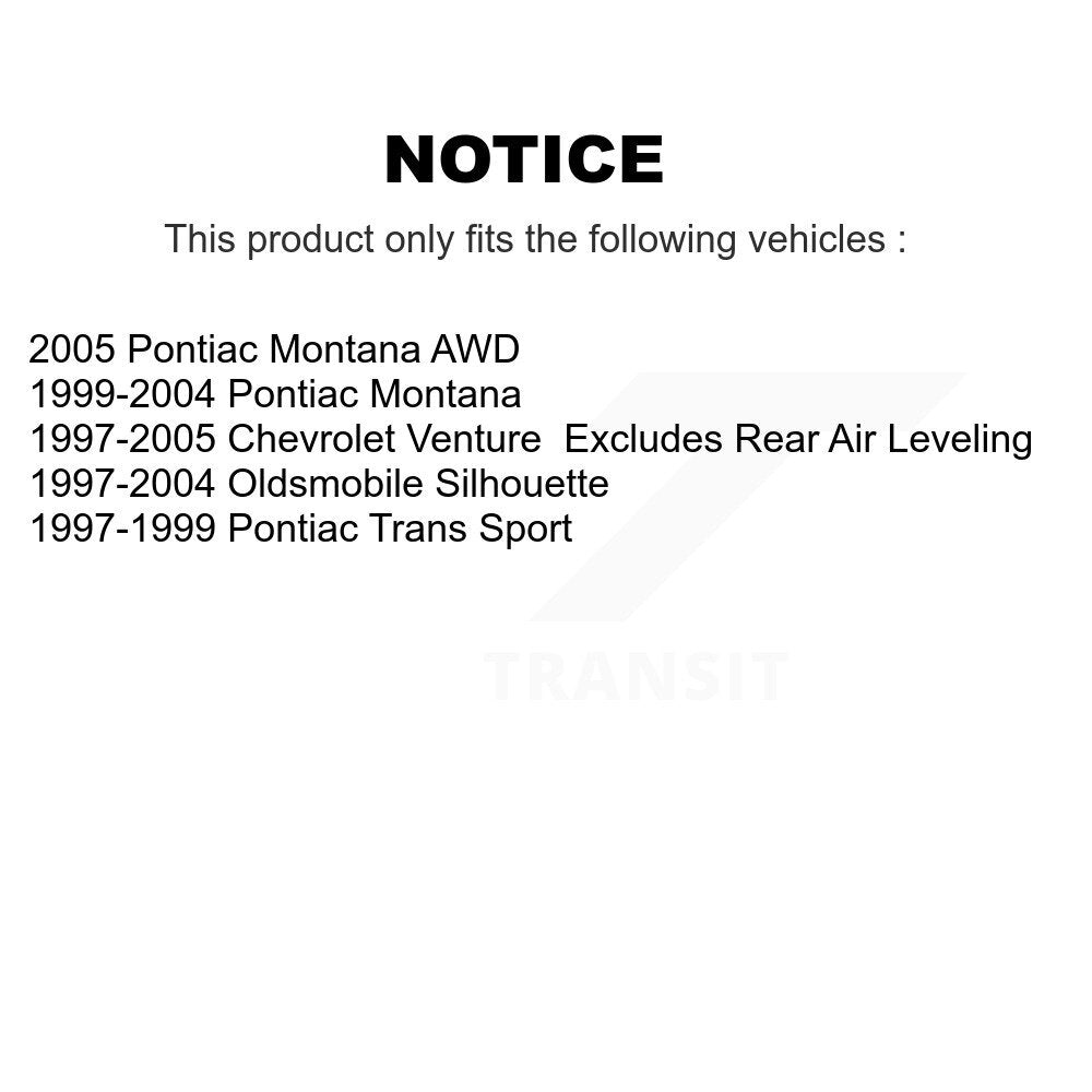 [Avant] Kit d'ensemble de jambe de suspension avec ressort hélicoïdal pour Chevrolet Venture Pontiac Montana Oldsmobile Silhouette Trans Sport KSS-100827
