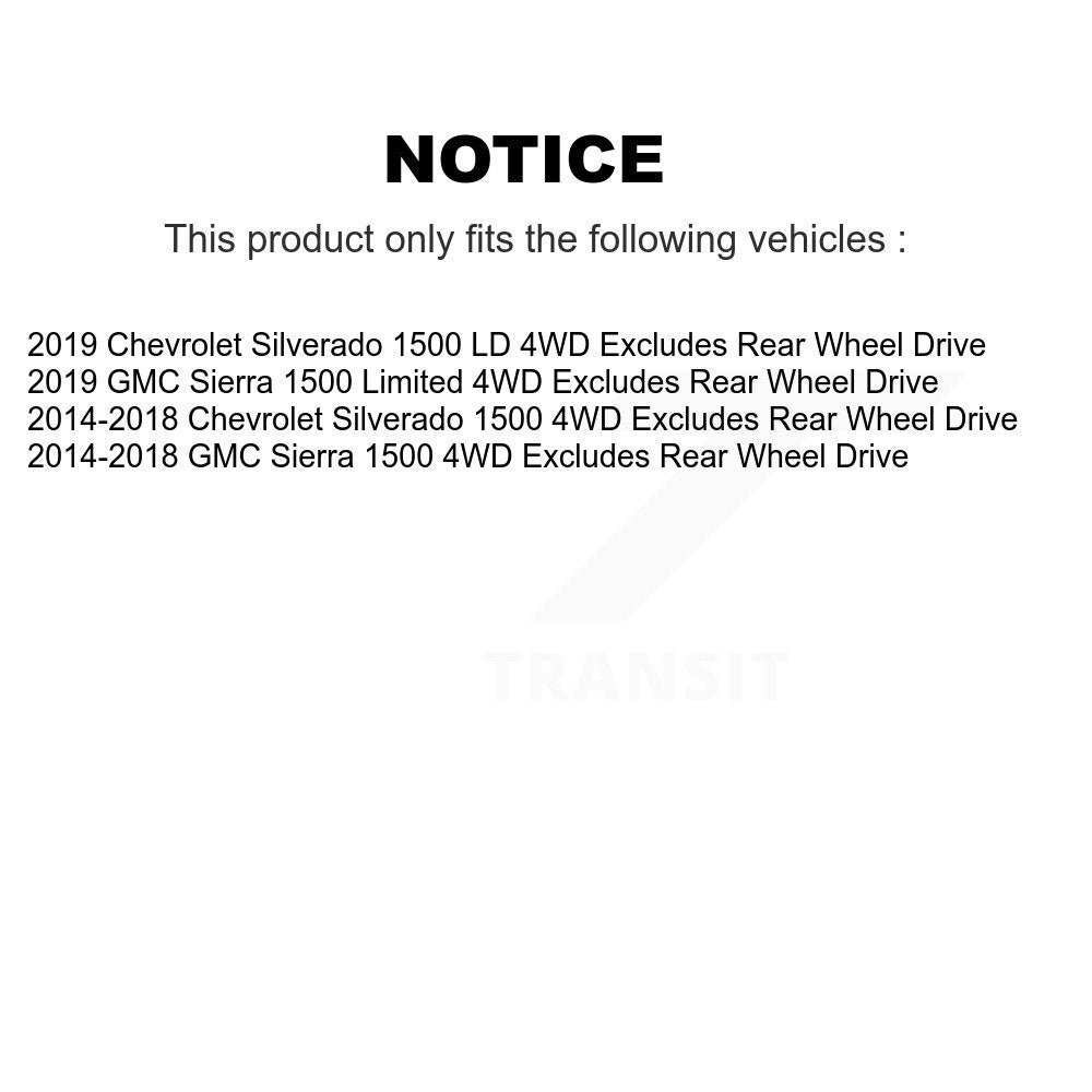 [Avant] Ensemble de jambe de suspension avec ressort hélicoïdal pour GMC Sierra 1500 Chevrolet Silverado LD Limited 4WD KSS-101055
