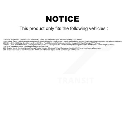 [Avant] Kit d'ensemble de bras de suspension et joint à rotule pour Dodge Grand Caravan Chrysler Town & Country Ram C/V Excludes Models avec Nivomat Rear Suspension KSS-103926