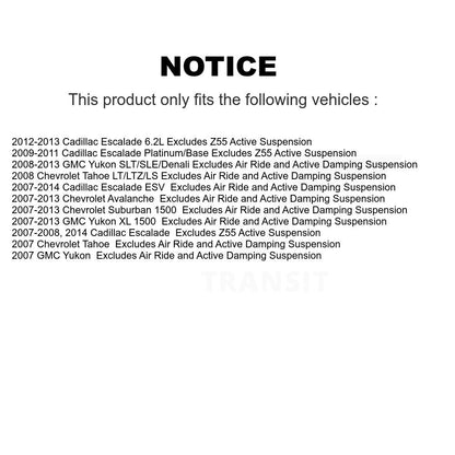 [Avant] Kit d'ensemble de bras de suspension et joint à rotule pour Chevrolet GMC Suburban 1500 Tahoe Yukon Cadillac XL Avalanche Escalade ESV KSS-103966