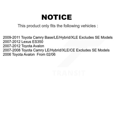 [Arrière] Ensemble de jambe de suspension avec ressort hélicoïdal pour Toyota Camry Lexus ES350 Avalon KSS-104221