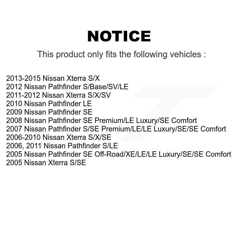 [Avant Droite] Ensemble de jambe de suspension avec ressort hélicoïdal pour Nissan Pathfinder Xterra KSS-104305
