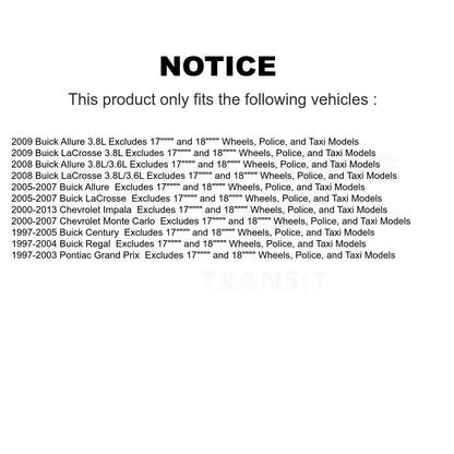 [Avant] Ensemble de jambe de suspension avec ressort hélicoïdal pour Chevrolet Impala Buick LaCrosse Century Allure Prix KSS-104439