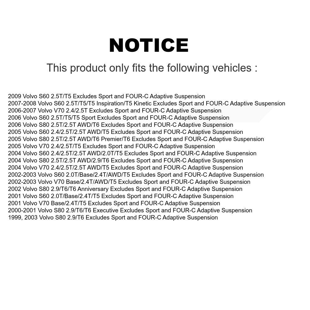 [Avant Gauche] Ensemble de jambe de suspension avec ressort hélicoïdal pour Volvo S60 V70 S80 KSS-104472