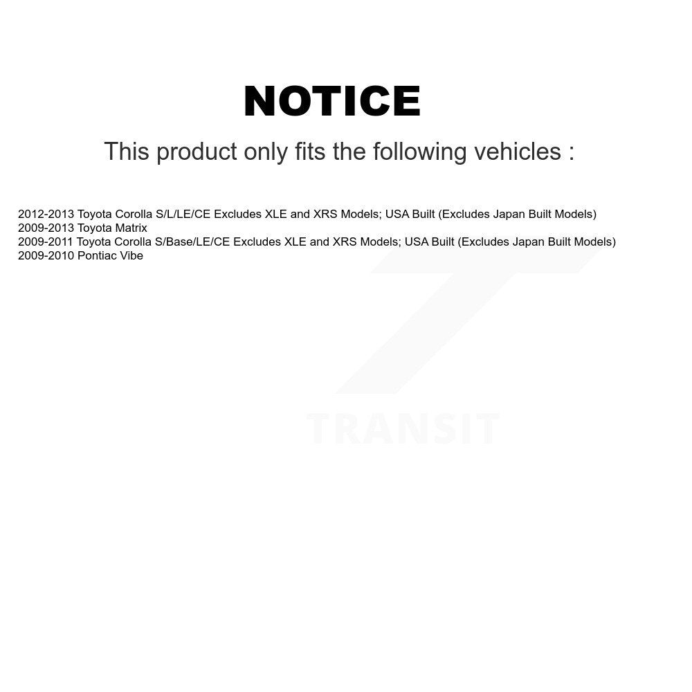 [Avant Droite] Ensemble de jambe de suspension avec ressort hélicoïdal pour Toyota Corolla Matrix Pontiac Vibe KSS-105109