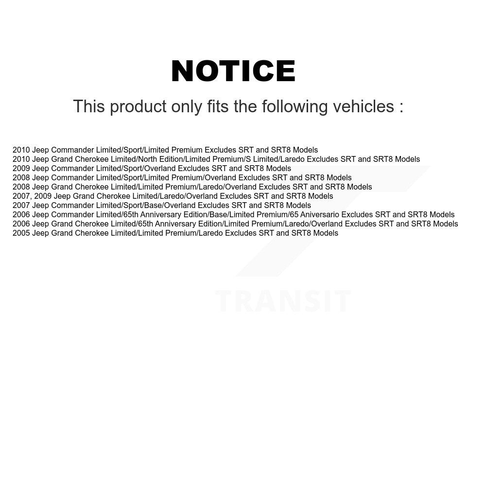 [Avant Droite] Ensemble de jambe de suspension avec ressort hélicoïdal pour Jeep Grand Cherokee Commander KSS-105115