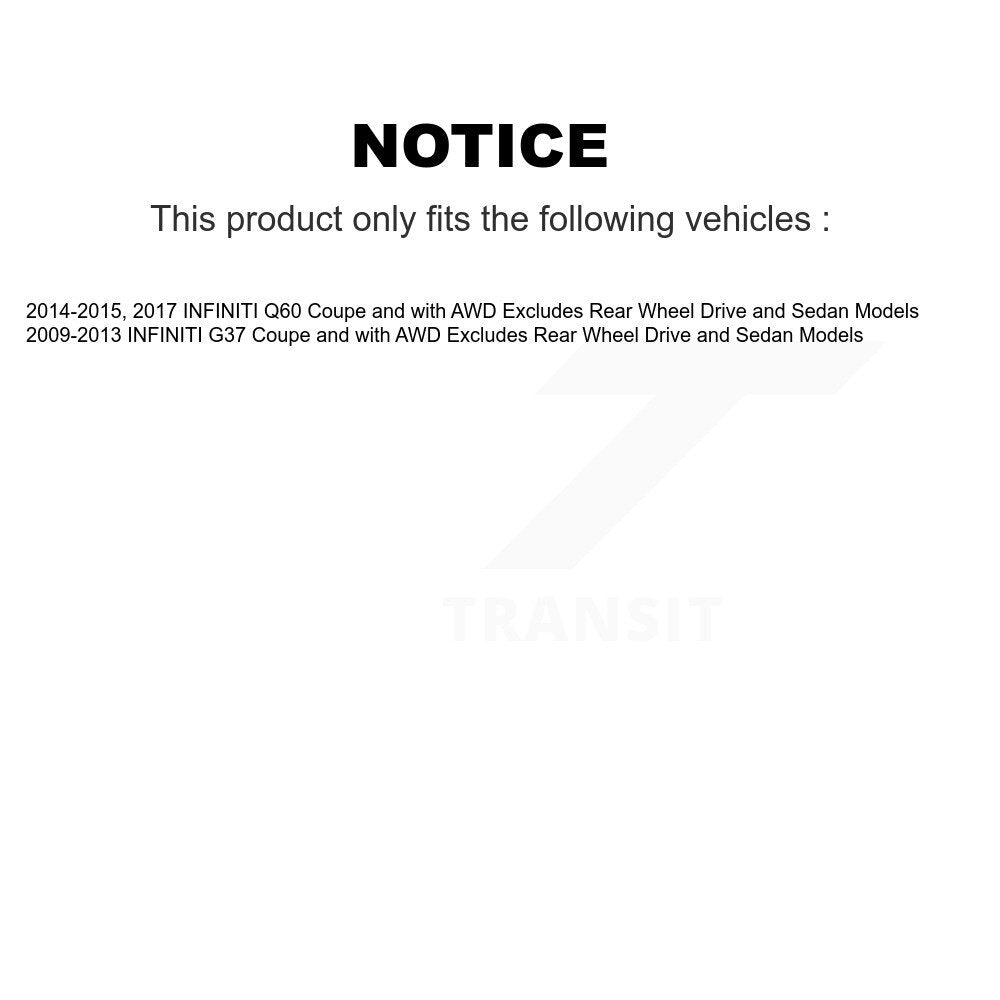 [Avant Gauche] Ensemble de jambe de suspension avec ressort hélicoïdal pour INFINITI G37 Q60 Coupe with AWD KSS-105373