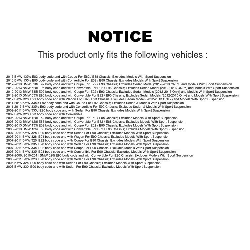 [Avant Gauche] Ensemble de jambe de suspension avec ressort hélicoïdal pour BMW 323i 328i 335i 128i 135i 325i 330i 335is KSS-105420