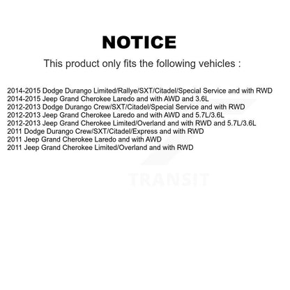 [Avant Droite] Ensemble de jambe de suspension avec ressort hélicoïdal pour Jeep Grand Cherokee Dodge Durango KSS-105546