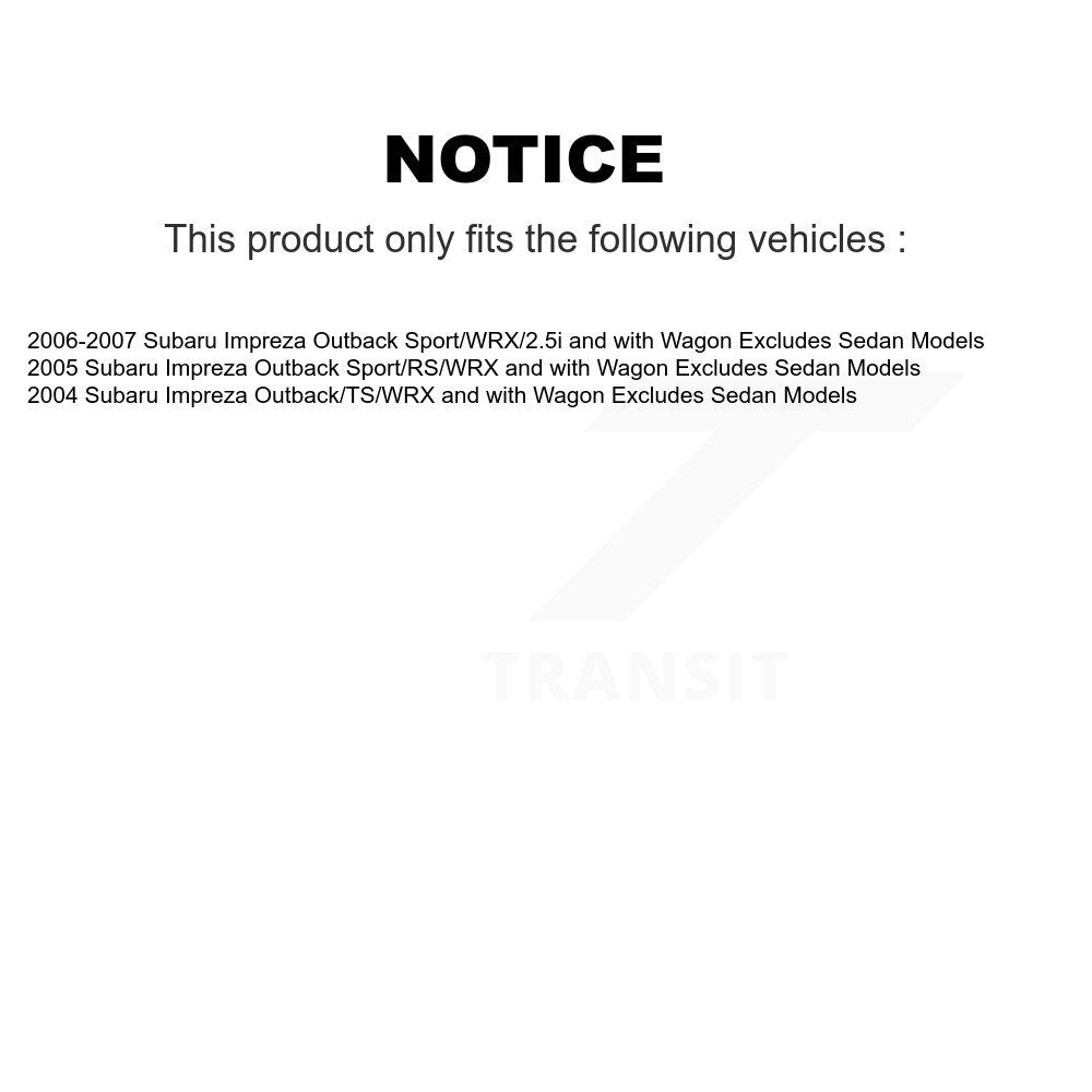 [Arrière Droite] Ensemble de jambe de suspension avec ressort hélicoïdal pour Subaru Impreza Excludes Sedan Models KSS-105599