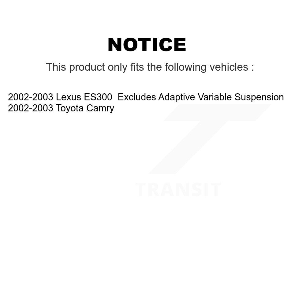 [Arrière Droite] Ensemble de jambe de suspension avec ressort hélicoïdal pour 2002-2003 Toyota Camry Lexus ES300 KSS-105626
