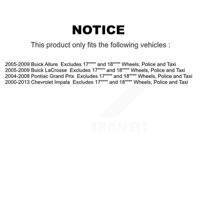 [Arrière Droite] Ensemble de jambe de suspension avec ressort hélicoïdal pour Chevrolet Impala Buick LaCrosse Pontiac Grand KSS-105628