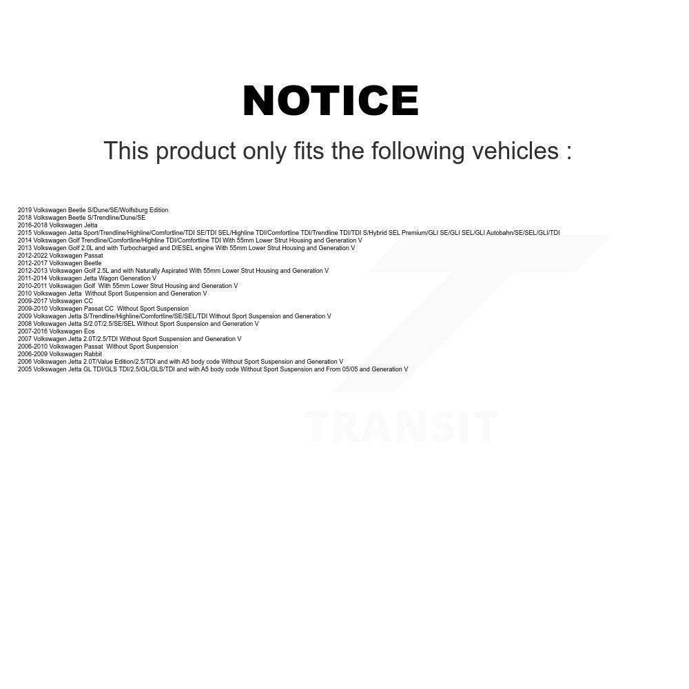 [Avant] Jambe de suspension pour Volkswagen Jetta Passat Golf Beetle Rabbit Eos CC KSS-106313