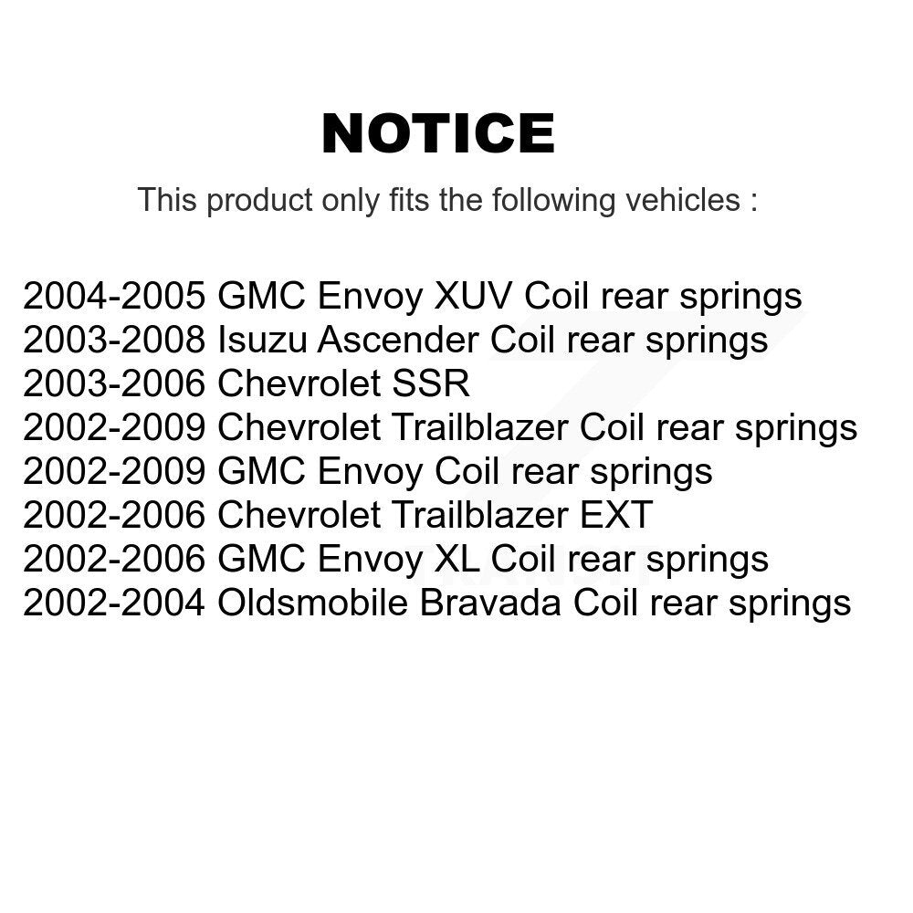 [Arrière] Amortisseur de suspension pour Chevrolet GMC Trailblazer Envoy XL EXT SSR Oldsmobile XUV KSS-107349