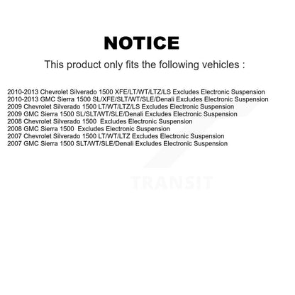 [Avant] Ensemble de bras de suspension et joint à rotule pour GMC Sierra 1500 Chevrolet Silverado KSS-107640