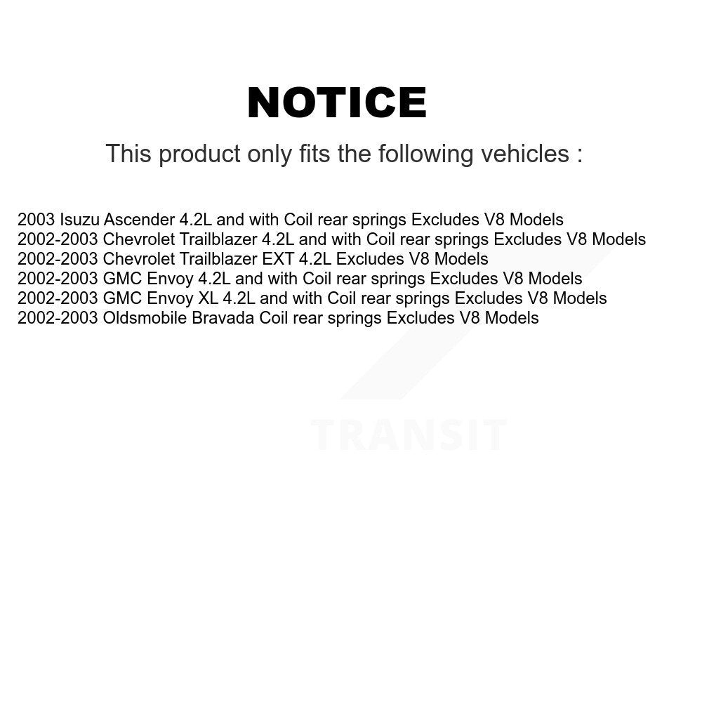 [Avant et Arrière] Ensemble de jambe de suspension avec ressort hélicoïdal pour GMC Chevrolet Envoy XL KSS-107666